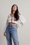 Catching Feelings White Cable Knit Crop Cardigan
