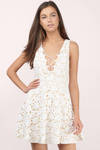 Darling White Lace Skater Dress