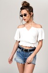 In Your Head White Halter Blouse