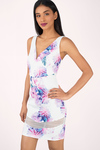 Flow With Me White Multi Abstract Bodycon Dress