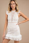 Spotlight White Ruffle Lace Dress