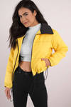 I.Am.Gia Road Warrior Yellow Crop Puffer Jacket