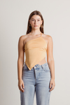 Bet You Amber Asymmetrical One Shoulder Scarf Top
