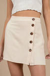 Amara Beige Button Up Skirt
