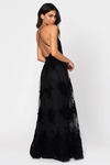 Analise Black Plunging Floral Maxi Dress
