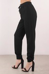 Chilled Black Lace Up Joggers