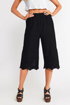 Chrissy Black Embroidered Cropped Pants