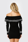 Christina Black Off Shoulder Sweater Dress