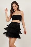 Delilah Black Tasseled Skirt