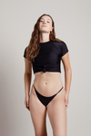 Evora Black Tie-Knot T-Shirt Bikini Set