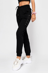 French Kiss Black Terry Jogger