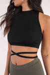 Good All Around Black Ribbed Crop Top