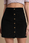 Ilyn Black Corduroy Skirt