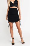 Juliette Black Lace Up Mini Skirt