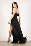 Kristen Black Wrap Maxi Dress