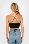 Looking Lost Black Lace Up Strappy Crop Tank Top