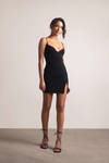 Carry On Black Multi Contrast Slit Bodycon Mini Dress