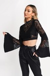 Past Midnight Black Lace Crop Top 