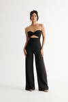 Playing Games Black Knot Cutout Wide-Leg Jumpsuit