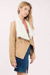 Fanciful Camel Faux Fur Wool Jacket
