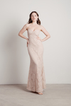 Adelyn Champagne Strapless Maxi Dress