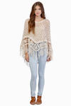 Cozy Days Knitted Poncho in Cream