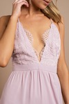 Opposites Attract Dusty Lavender  Lace Maxi Dress