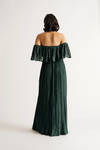 Free Spirited Emerald Pleated Off Shoulder Tube Maxi Dress