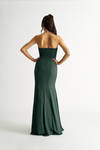 Faded Love Emerald Green Bustier Slit Maxi Dress