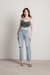 Never Let Me Go Green Exposed Stitch Bustier Crop Top