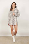 Slither Here Grey Multi Faux Leather Snakeskin Jacket