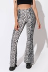 Watch Out Grey Multi Snake Print Bell Bottom Pant
