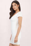 Barrymore Ivory Ribbed Bodycon Dress