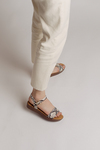 Need You Ivory Brown Faux Leather Snake Sandals