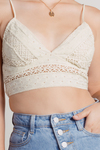 Catch My Thoughts Ivory Embroidered Crochet Bralette