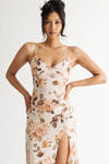 Maxinne Ivory Floral Slit Maxi Dress