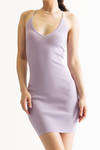 Maisy Lavender Lace Up Tied Bodycon Mini Dress