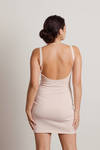 Leave It To Me Light Pink Low Back Cami Bodycon Mini Dress