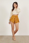 Donna Marigold Floral Ruffle Shorts