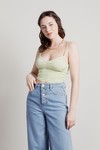 All The Money Mint Ruched Cami Crop Tank Top