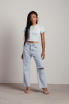 Quinn Mint-Ivory Colorblocked Exposed Stitch Crop Top