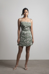 Patricia Moss Green Paisley Fit & Flare Mini Dress