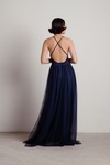 Here To Slay Navy Plunging Maxi Dress