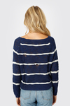 College Ruled Navy & Ivory Striped Knit Sweater