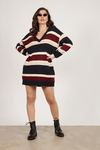 Diana Navy Multi Striped Sweater Dress