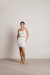 Take Pride Off White Cami Bodycon Mini Skirt Set