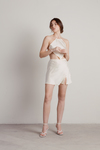 Misi Pearl Satin Halter Crop Top and Slit Skirt Set