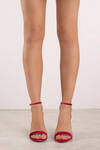 Cindy Red Velvet Ankle Strap Heels