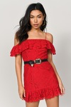 Fiona Lace Red Bodycon Dress