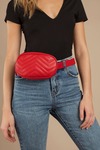 Kathryn Red Leather Belt Fanny Pack